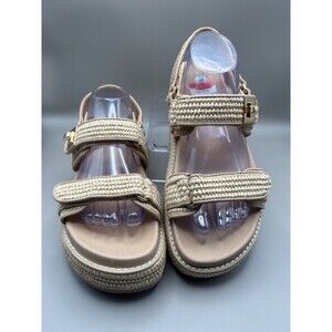 Steve Madden Bigmona Women's Natural Raffia Sandals Casual Platform Size 11